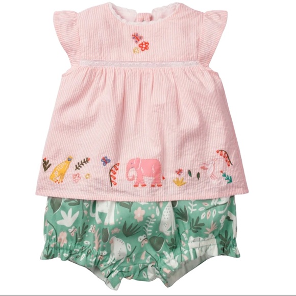 Baby Boden Other - Baby Boden Sunny Days Woven Play Set Turtle Green Indian Garden 18-24 Months